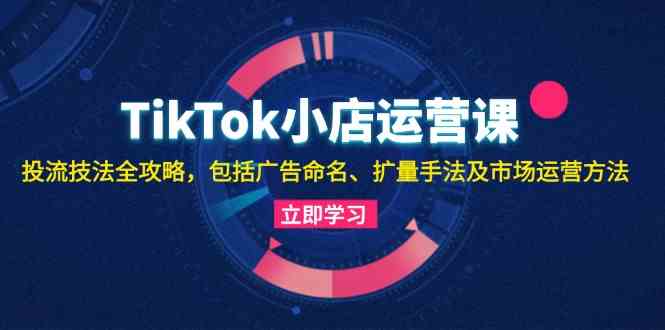 TikTok小店运营课：投流技法全攻略，包括广告命名 扩量手法及市场运营方法-知新学吧