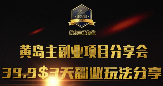 黄岛主副业分享会1期：3天3个副业玩法，速度上车-知新学吧
