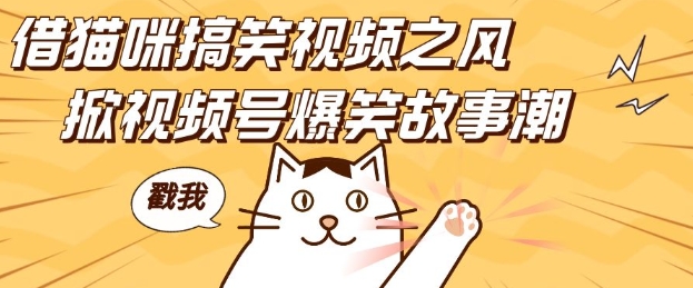 借猫咪搞笑视频之风，掀视频号爆笑故事潮，轻松日入四位数，无门槛快速入门!-知新学吧