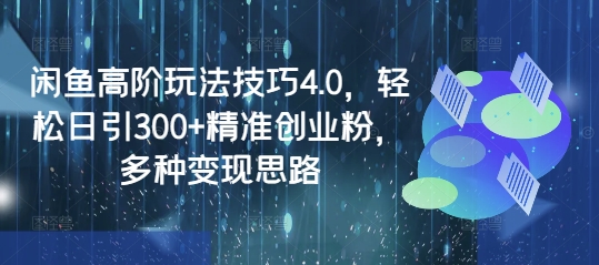 闲鱼高阶玩法技巧4.0，轻松日引300+精准创业粉，多种变现思路-知新学吧