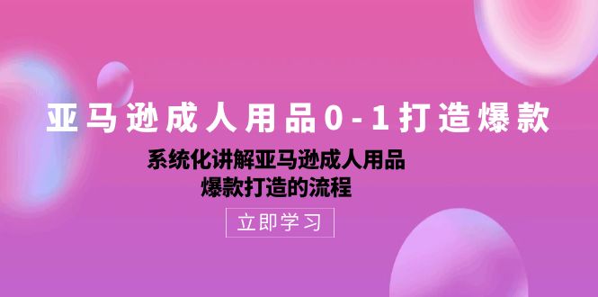 亚马逊成人用品0-1打造爆款：系统化讲解亚马逊成人用品爆款打造的流程-知新学吧