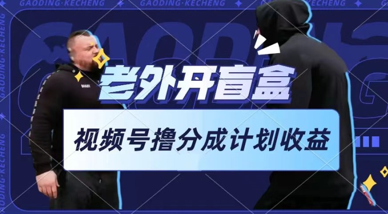 老外开盲盒视频，撸视频号分成计划收益，每天只需一小时，新手小白轻松上手-知新学吧