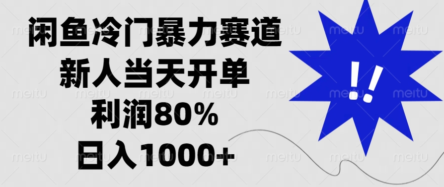 闲鱼冷门暴力赛道，利润80%，日入1000+新人当天开单，-知新学吧