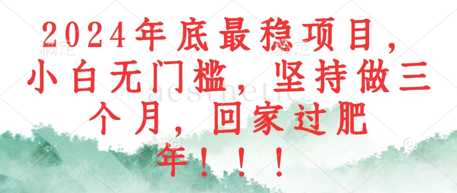 （12970期）2024年底最稳项目，小白无门槛，坚持做三个月，回家过肥年！！！-知新学吧