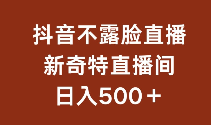 不露脸挂机直播，新奇特直播间，日入500+-知新学吧