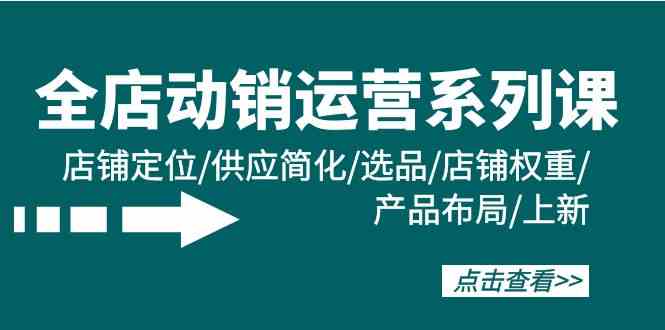 （9845期）全店·动销运营系列课：店铺定位/供应简化/选品/店铺权重/产品布局/上新-知新学吧