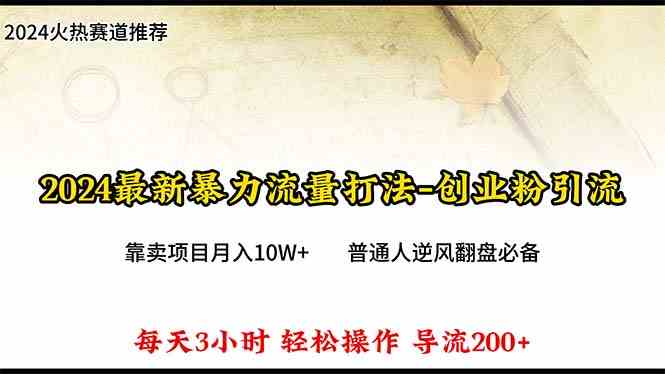 （10151期）2024年最新暴力流量打法，每日导入300+，靠卖项目月入10W+-知新学吧