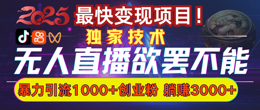 欲罢不能的无人直播引流，超暴力日引流1000+高质量精准创业粉-知新学吧