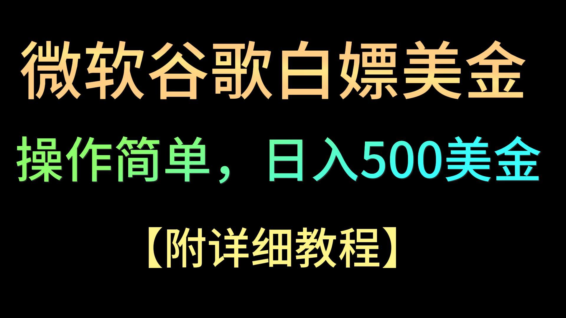 微软谷歌项目3.0，轻松日赚500+美金，操作简单，小白也可轻松入手！-知新学吧