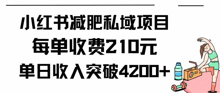 （9466期）小红书减肥私域项目每单收费210元单日成交20单，最高日入4200+-知新学吧