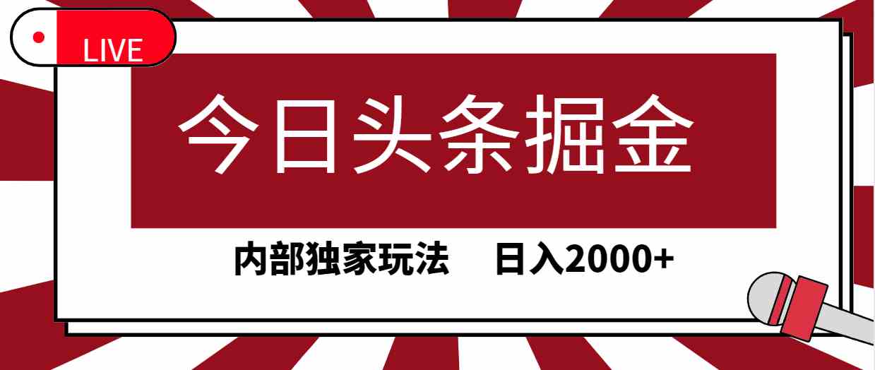 （9832期）今日头条掘金，30秒一篇文章，内部独家玩法，日入2000+-知新学吧