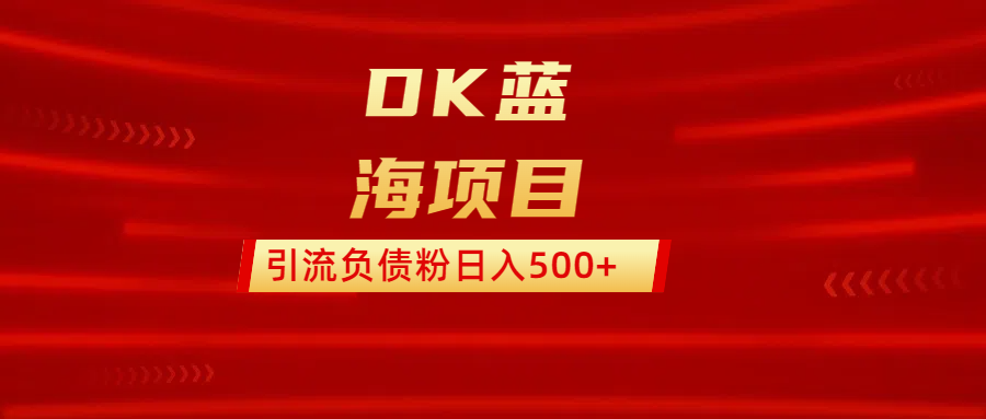 DK蓝海项目  通过，抖音，快手，小红书，引流负债粉日入500+-知新学吧